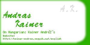 andras kainer business card